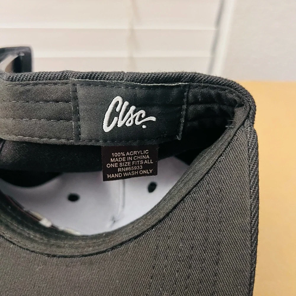 CLSC Black Snapback Hat Red Stripe Embroidered Logo Streetwear Cap💎 - Picture 7 of 8